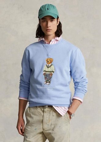 Sudadera polar Ralph Lauren Polo Bear azul para hombre
