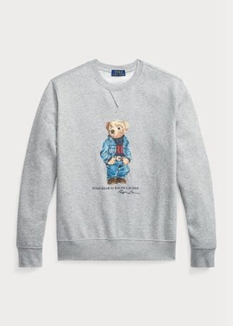Sudadera polar Ralph Lauren Polo Bear gris para hombre