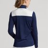 Sudadera Ralph Lauren azul con cremallera de un cuarto y rayas de chevrón para mujer Sudadera Ralph Lauren azul con cremallera de un cuarto y rayas de chevrón para mujer
