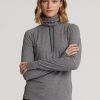 Sudadera Ralph Lauren de cuello alto en gris oscuro para mujer Sudadera Ralph Lauren de cuello alto en gris oscuro para mujer