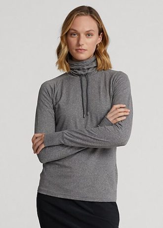 Sudadera Ralph Lauren de cuello alto en gris oscuro para mujer