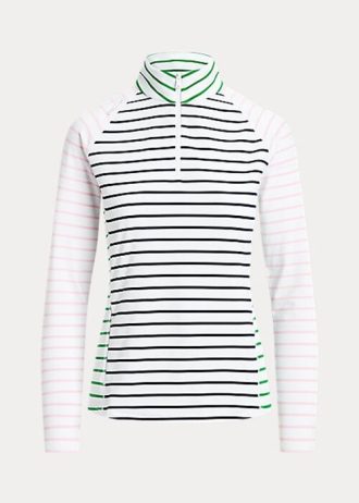 Sudadera Ralph Lauren de jersey elástico a rayas en blanco, azul marino y rosa para mujer