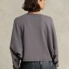 Sudadera Ralph Lauren de polar elástico extragrande en gris oscuro para mujer Sudadera Ralph Lauren de polar elástico extragrande en gris oscuro para mujer