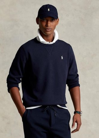 Sudadera Ralph Lauren de punto doble para hombre en azul marino