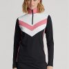 Sudadera Ralph Lauren negra con cremallera de un cuarto y rayas de chevrón para mujer Sudadera Ralph Lauren negra con cremallera de un cuarto y rayas de chevrón para mujer