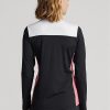 Sudadera Ralph Lauren negra con cremallera de un cuarto y rayas de chevrón para mujer Sudadera Ralph Lauren negra con cremallera de un cuarto y rayas de chevrón para mujer