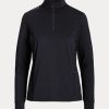 Sudadera Ralph Lauren negra de jersey elástico con cremallera de un cuarto para mujer Sudadera Ralph Lauren negra de jersey elástico con cremallera de un cuarto para mujer