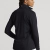 Sudadera Ralph Lauren negra de jersey elástico con cremallera de un cuarto para mujer Sudadera Ralph Lauren negra de jersey elástico con cremallera de un cuarto para mujer