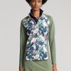 Sudadera Ralph Lauren verde con cremallera de un cuarto para mujer Sudadera Ralph Lauren verde con cremallera de un cuarto para mujer