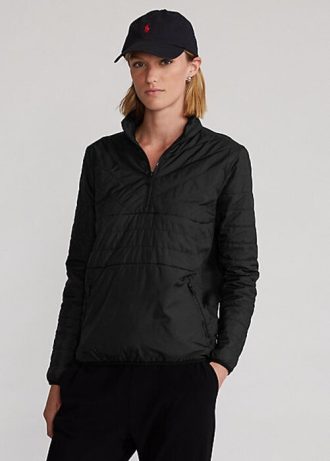 Sudaderas negras con cremallera híbrida de un cuarto de Ralph Lauren para mujer
