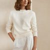 Suéteres blancos de mezcla de algodón con adornos de Ralph Lauren para mujer Suéteres blancos de mezcla de algodón con adornos de Ralph Lauren para mujer