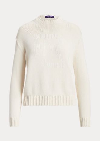 Suéteres blancos de mezcla de algodón con adornos de Ralph Lauren para mujer