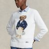 Suéteres blancos de mezcla de algodón Ralph Lauren Polo Bear para mujer Suéteres blancos de mezcla de algodón Ralph Lauren Polo Bear para mujer