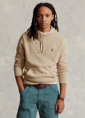 Suéteres con capucha de algodón texturizado Ralph Lauren para hombre en beige Suéteres con capucha de algodón texturizado Ralph Lauren para hombre en beige