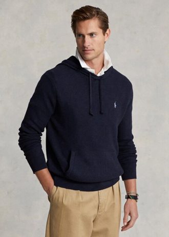 Suéteres con capucha de algodón texturizado Ralph Lauren para hombre en color azul marino Suéteres con capucha de algodón texturizado Ralph Lauren para hombre en color azul marino