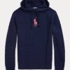 Suéteres con capucha de cachemira y poni rosa de Ralph Lauren para mujer en azul marino Suéteres con capucha de cachemira y poni rosa de Ralph Lauren para mujer en azul marino