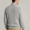 Suéteres de algodón Ralph Lauren con cremallera de un cuarto para hombre en gris