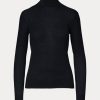 Suéteres de cuello alto de cachemira Ralph Lauren negros para mujer
