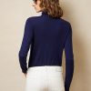 Suéteres de cuello alto de cachemira Ralph Lauren para mujer en azul marino