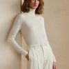 Suéteres de cuello alto de cachemira Ralph Lauren para mujer en color crema