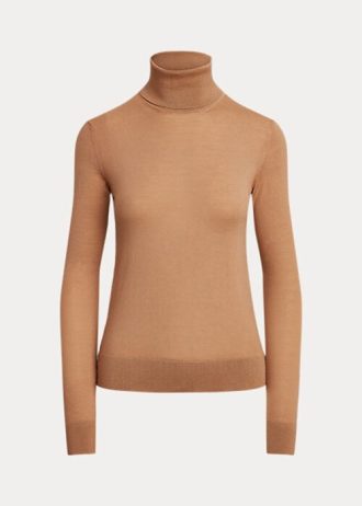 Suéteres de cuello alto de cachemira Ralph Lauren para mujer en color marrón Suéteres de cuello alto de cachemira Ralph Lauren para mujer en color marrón