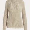 Suéteres de cuello alto de seda con adornos de Ralph Lauren para mujer en beige Suéteres de cuello alto de seda con adornos de Ralph Lauren para mujer en beige