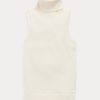 Suéteres de cuello alto sin mangas de lana Ralph Lauren para mujer en color crema Suéteres de cuello alto sin mangas de lana Ralph Lauren para mujer en color crema