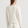 Suéteres de cuello barco de algodón de punto Aran de Ralph Lauren para mujer en color crema Suéteres de cuello barco de algodón de punto Aran de Ralph Lauren para mujer en color crema