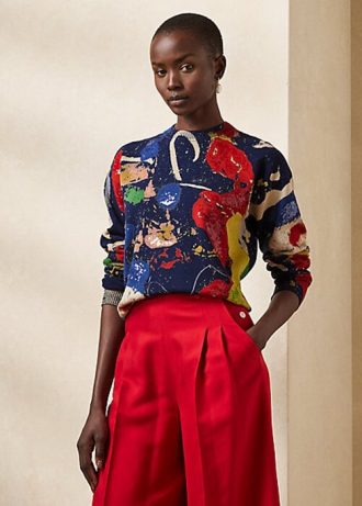 Suéteres de cuello redondo de algodón con estampado multicolor de Ralph Lauren para mujer Suéteres de cuello redondo de algodón con estampado multicolor de Ralph Lauren para mujer