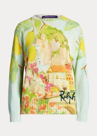 Suéteres de cuello redondo de algodón con estampado multicolor de Ralph Lauren para mujer Suéteres de cuello redondo de algodón con estampado multicolor de Ralph Lauren para mujer