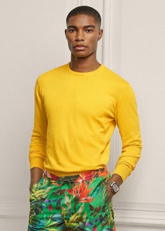 Suéteres de cuello redondo de algodón Ralph Lauren amarillos para hombre Suéteres de cuello redondo de algodón Ralph Lauren amarillos para hombre