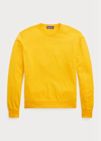 Suéteres de cuello redondo de algodón Ralph Lauren amarillos para hombre Suéteres de cuello redondo de algodón Ralph Lauren amarillos para hombre