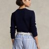 Suéteres de cuello redondo de algodón Ralph Lauren para mujer en color azul marino Suéteres de cuello redondo de algodón Ralph Lauren para mujer en color azul marino
