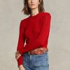 Suéteres de cuello redondo de algodón Ralph Lauren para mujer en color rojo Suéteres de cuello redondo de algodón Ralph Lauren para mujer en color rojo