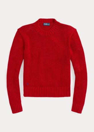 Suéteres de cuello redondo de algodón Ralph Lauren para mujer en color rojo Suéteres de cuello redondo de algodón Ralph Lauren para mujer en color rojo