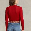 Suéteres de cuello redondo de algodón Ralph Lauren para mujer en color rojo Suéteres de cuello redondo de algodón Ralph Lauren para mujer en color rojo