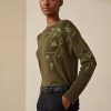 Suéteres de cuello redondo de cachemira con adornos de Ralph Lauren para mujer en color oliva