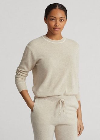 Suéteres de cuello redondo de cachemira Ralph Lauren beige para mujer Suéteres de cuello redondo de cachemira Ralph Lauren beige para mujer