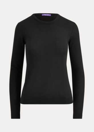 Suéteres de cuello redondo de cachemira Ralph Lauren negros para mujer Suéteres de cuello redondo de cachemira Ralph Lauren negros para mujer