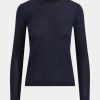 Suéteres de cuello redondo de cachemira Ralph Lauren para mujer en azul marino