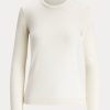 Suéteres de cuello redondo de cachemira Ralph Lauren para mujer en color crema Suéteres de cuello redondo de cachemira Ralph Lauren para mujer en color crema