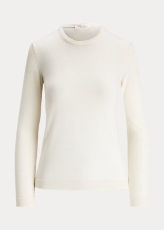 Suéteres de cuello redondo de cachemira Ralph Lauren para mujer en color crema Suéteres de cuello redondo de cachemira Ralph Lauren para mujer en color crema