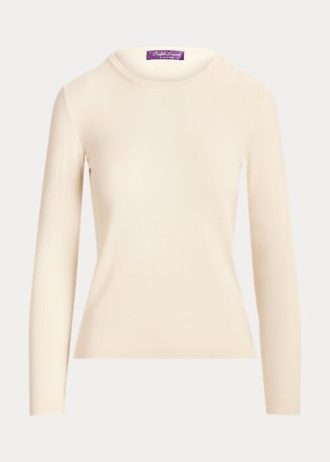 Suéteres de cuello redondo de cachemira Ralph Lauren para mujer en color crema Suéteres de cuello redondo de cachemira Ralph Lauren para mujer en color crema