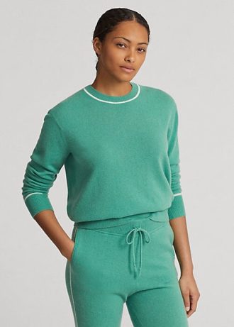 Suéteres de cuello redondo de cachemira Ralph Lauren verdes para mujer Suéteres de cuello redondo de cachemira Ralph Lauren verdes para mujer