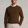 Suéteres de cuello redondo de lana con parche de gamuza de Ralph Lauren para hombre en color marrón Suéteres de cuello redondo de lana con parche de gamuza de Ralph Lauren para hombre en color marrón