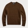 Suéteres de cuello redondo de lana con parche de gamuza de Ralph Lauren para hombre en color marrón Suéteres de cuello redondo de lana con parche de gamuza de Ralph Lauren para hombre en color marrón