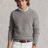 Suéteres de cuello redondo de lana con parche de gamuza de Ralph Lauren para hombre en gris Suéteres de cuello redondo de lana con parche de gamuza de Ralph Lauren para hombre en gris
