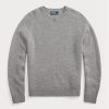 Suéteres de cuello redondo de lana con parche de gamuza de Ralph Lauren para hombre en gris Suéteres de cuello redondo de lana con parche de gamuza de Ralph Lauren para hombre en gris