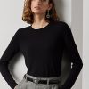 Suéteres de cuello redondo de lana merino Ralph Lauren negros para mujer Suéteres de cuello redondo de lana merino Ralph Lauren negros para mujer