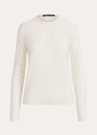 Suéteres de cuello redondo de lana merino Ralph Lauren para mujer en color crema Suéteres de cuello redondo de lana merino Ralph Lauren para mujer en color crema
